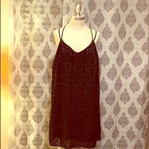 Xhilaration black jaquard floral print mini dress